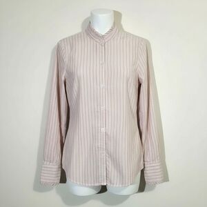 Women's 100% Cotton American Eagle Light Pink Striped Button Down Shirt Size 4
